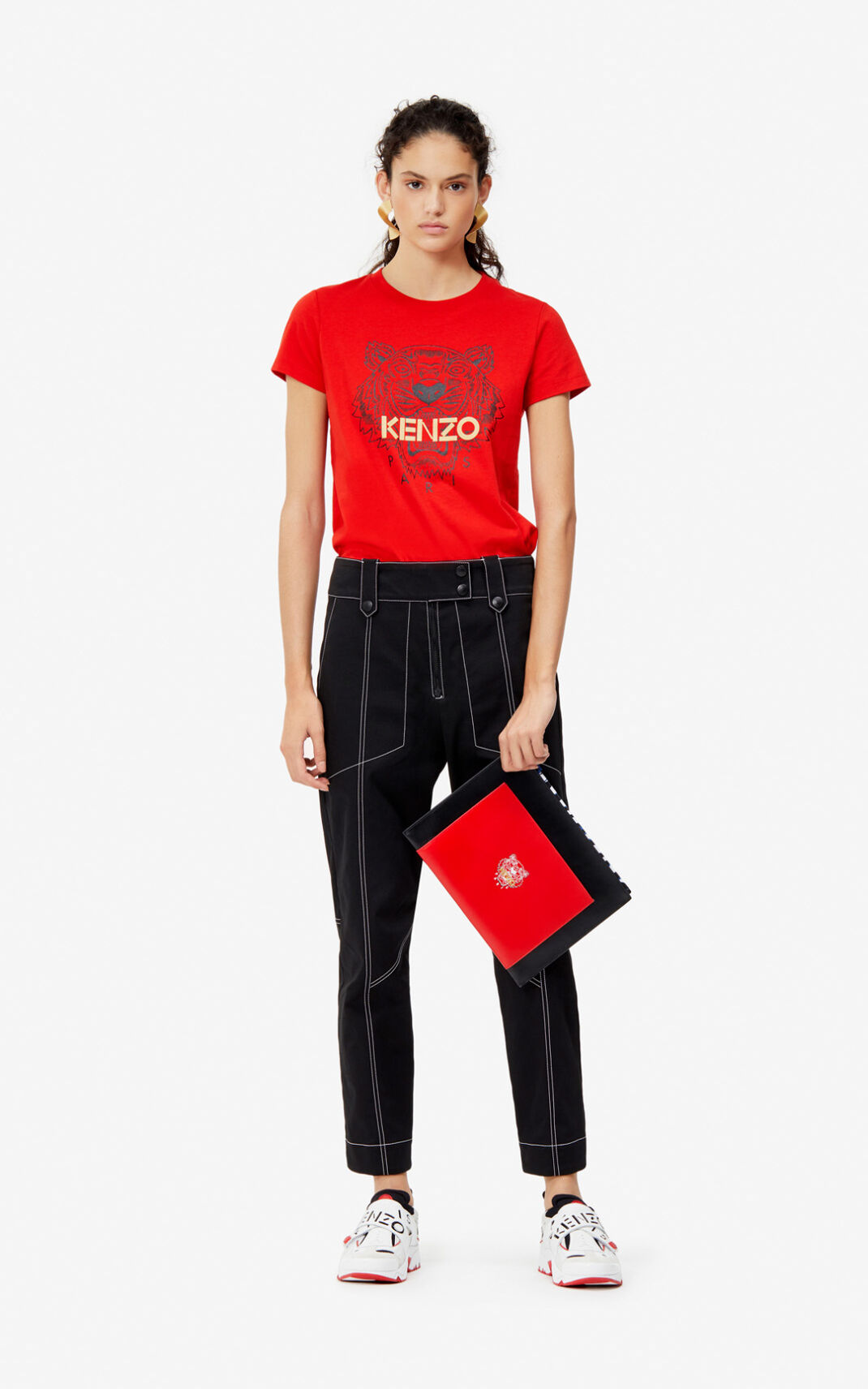 T Shirt Kenzo Femme Tiger Rouge SJXAO-8475